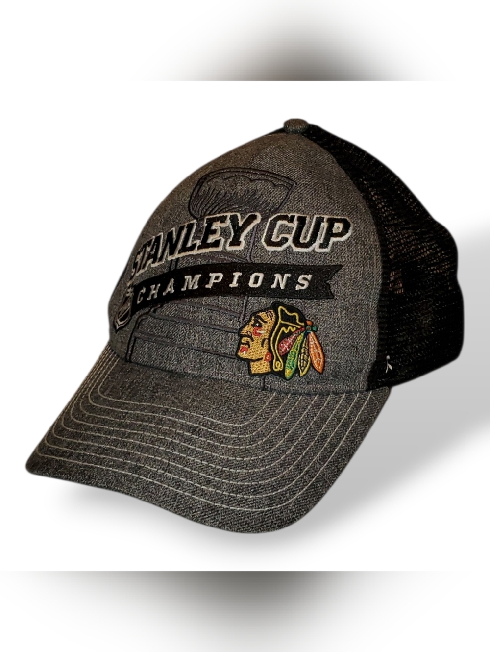Reebok Grey & Black Stanley Cup Champions Trucker Hat
